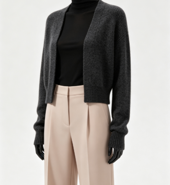 AI Virtual Try-On for Black Cardigan and Pink Trousers