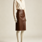 AI Virtual Try-On for Cream Blouse and Faux Leather Skirt