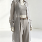 AI Virtual Try-On for Grey Sheer Layered Outfit