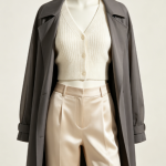 AI Virtual Try-On for Trench Coat and Knit Outfit