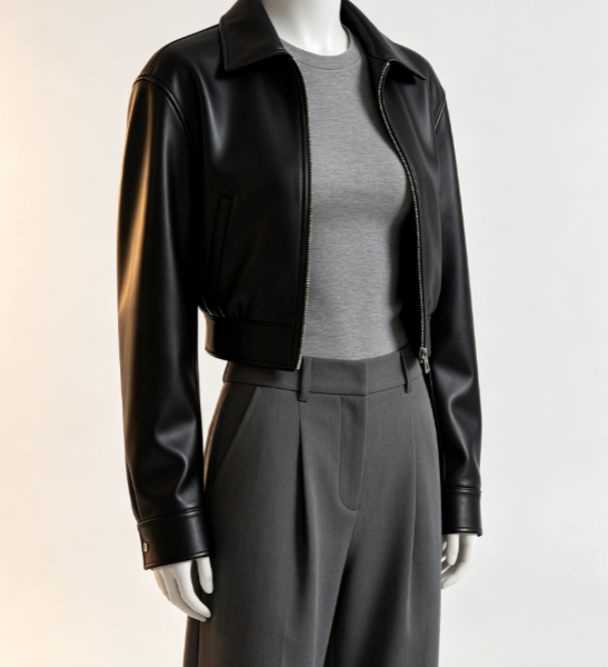 AI Virtual Try-On for Black Jacket and Dark Trousers